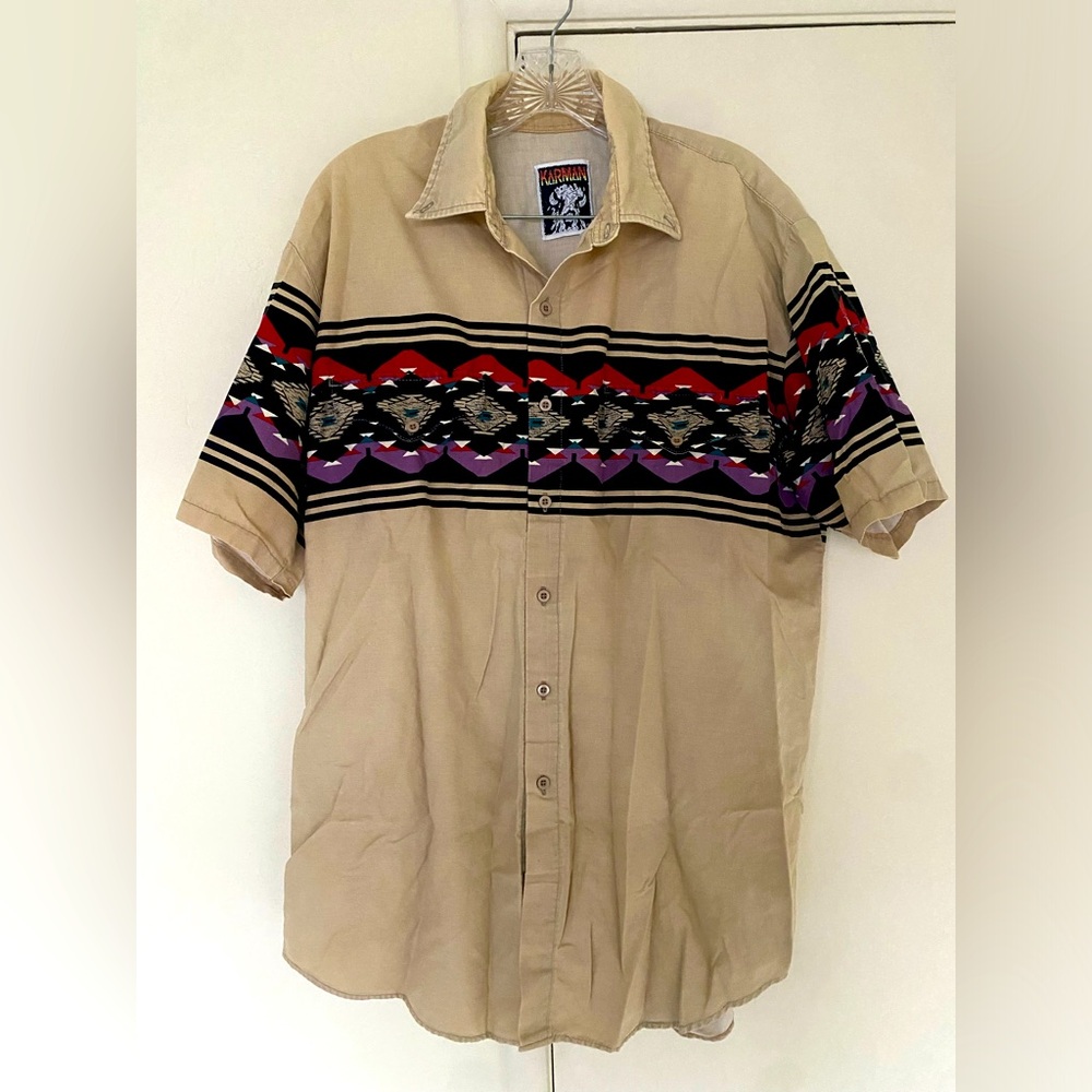 Vintage Karman Aztec Short Sleeve Button up